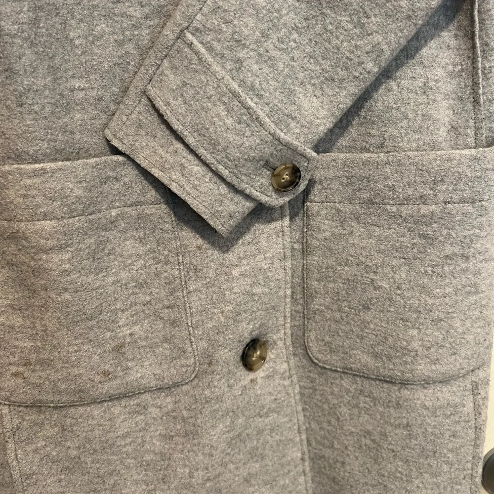 J. Crew Gray Wool-Blend Pea Coat - Picture 6 of 8